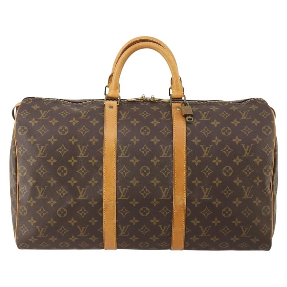 Louis Vuitton Monogram Keepall 50 Travel Bag Brown
